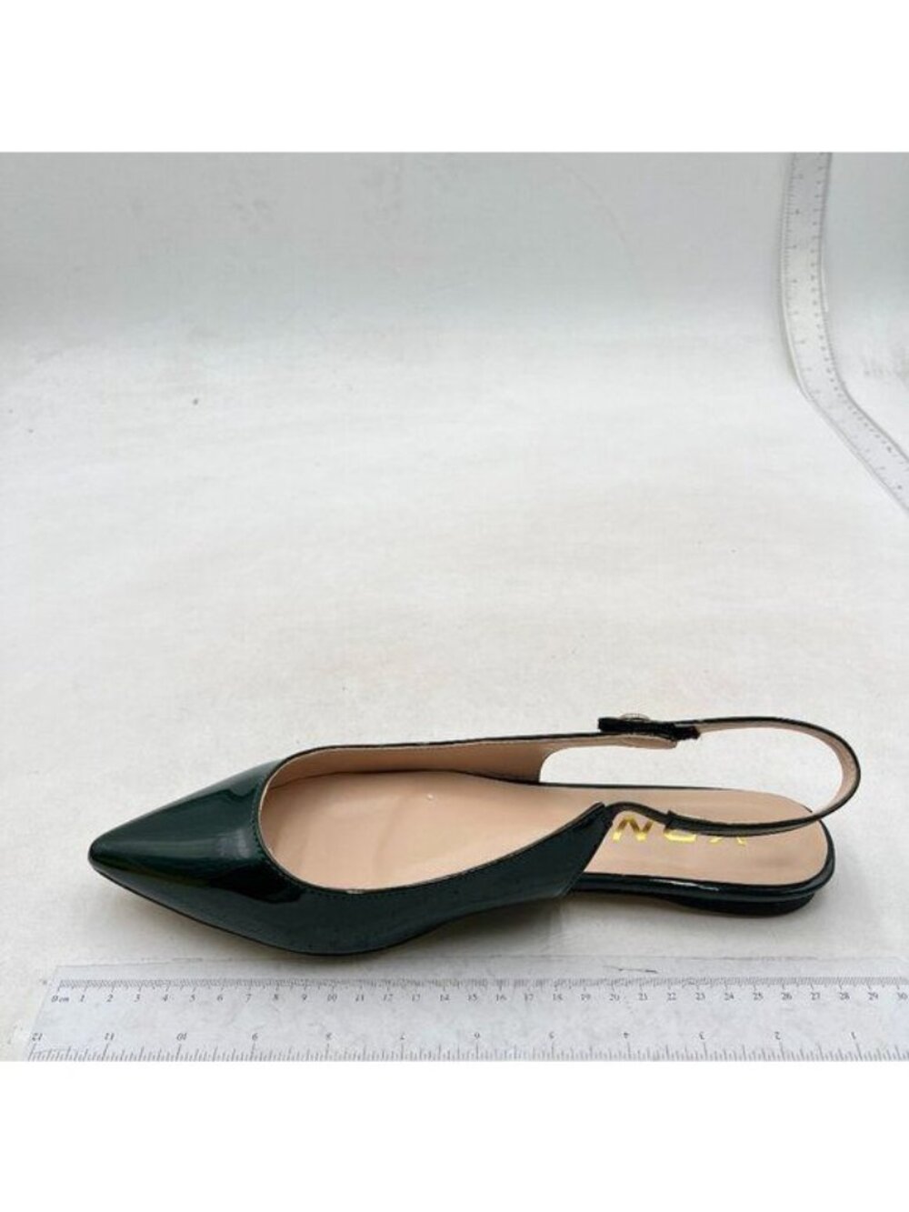 YDN Women Pointed Toe Flat Pumps Slip on Elastic Slingbacks Comfortable Black